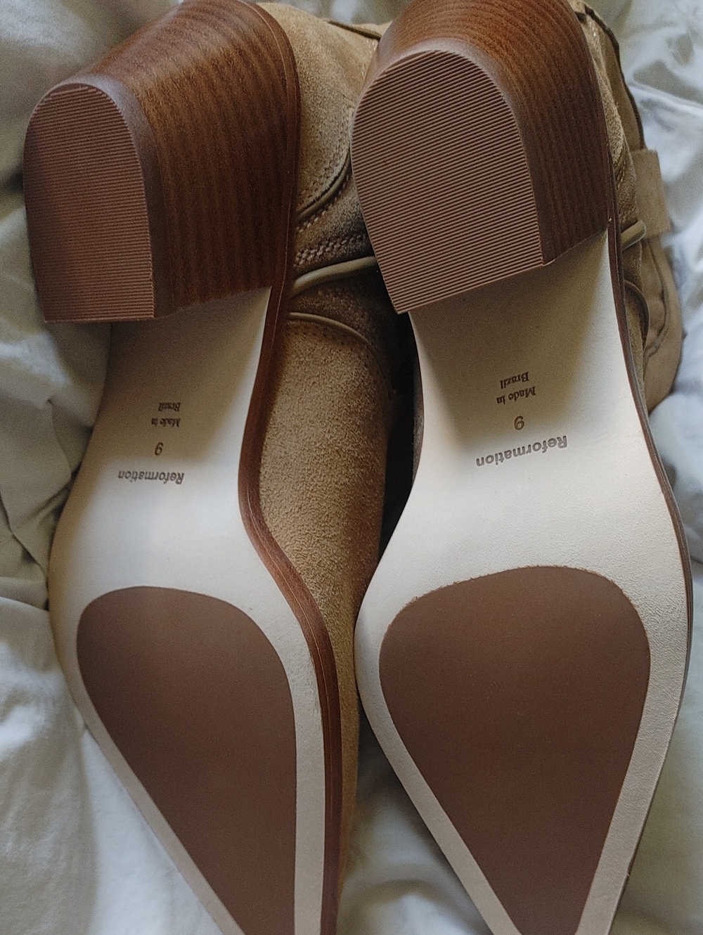 Reformation Otto Mini Western Tan Suede Western Ankle Booties Boots Size 9 - Picture 10 of 12